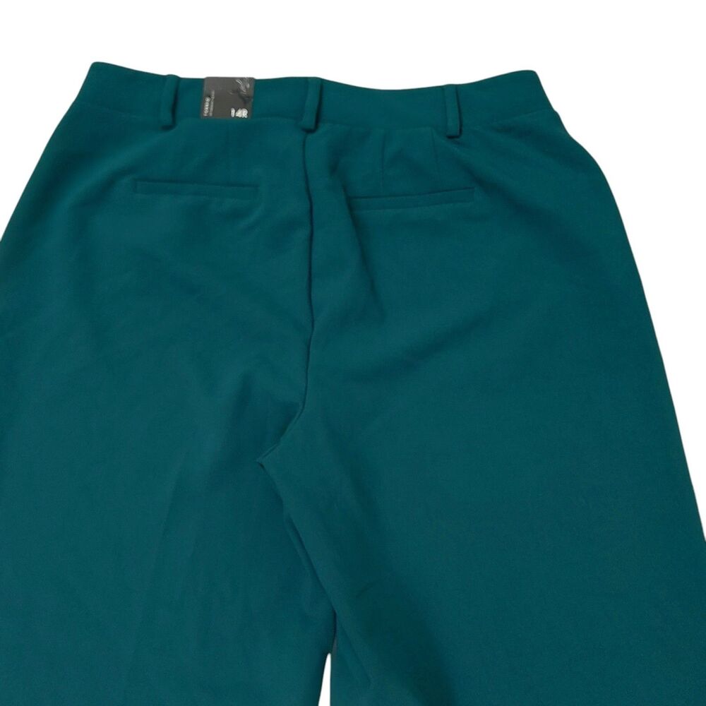 Torrid Structured Wide Leg Pant Trouser Womens 14 Dark Teal Plus High Rise Work - Picture 7 of 11